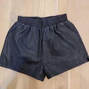 Real leather shorts